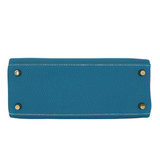 Hermès 25cm Kelly Retourne Bleu Jean Togo Leather Gold Hardware