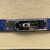 Hermès 40cm Birkin Bleu Roi/Parchemin Ostrich Palladium Hardware (Vintage 1996)