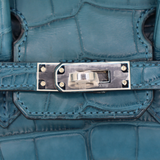 Hermès 25cm Birkin Bleu Cobalt Matte Alligator Palladium Hardware