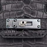 Hermès 30cm Birkin Black Matte Porosus Crocodile Palladium Hardware