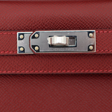 Hermès Kelly Cut Rouge H Epsom Leather Palladium Hardware