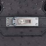 Hermès 30cm Birkin Black Ostrich Palladium Hardware