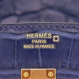 Hermès 25cm Birkin Bleu Saphir Matte Alligator Gold Hardware