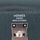Hermès 25cm Kelly Sellier Vert Cypress Chèvre Leather Palladium Hardware