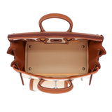Hermès 25cm Birkin Cargo Vanille/Gold Canvas/Swift Leather Palladium Hardware
