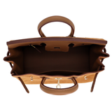 Hermès 25m Birkin Grizzly Gold/Alezan Suede/Swift Leather Gold Hardware