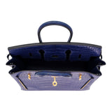 Hermès 25cm Birkin Bleu Saphir Matte Alligator Gold Hardware