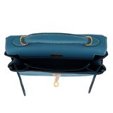Hermès 25cm Kelly Retourne Bleu Jean Togo Leather Gold Hardware