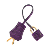 Hermès 28cm Kelly Retourne Amethyst Matte Alligator Gold Hardware