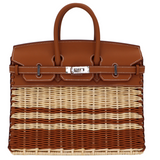 Hermès 25cm Birkin Picnic Stripe Gold Swift Osier Wicker Palladium Hardware