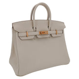 Herm�s 25cm Birkin Craie Togo Leather Rose Gold Hardware