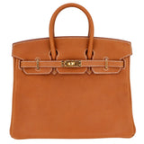 Herm�s 25cm Birkin Fauve Barenia Pebbled Leather Gold Hardware