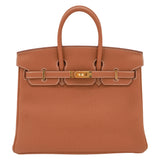 Herm�s 25cm Birkin Gold Togo Leather Gold Hardware