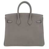 Herm�s 25cm Birkin Gris Meyer Togo Leather Palladium Hardware