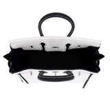 Herm�s 25cm Birkin HSS Panda Black/White Clemence Leather Palladium Hardware