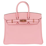 Herm�s 25cm Birkin HSS Rose Sakura Clemence Leather Rose Gold Hardware