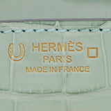 Herm�s 25cm Birkin HSS Vert D'eau/Gris Perle Matte Alligator Brushed Gold Hardware