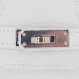 Herm�s 25cm Birkin HSS White Clemence Leather Palladium Hardware