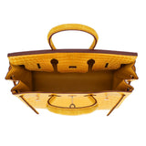 Herm�s 25cm Birkin Jaune Ambre Shiny Niloticus Crocodile GHW