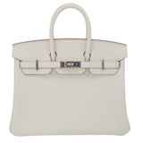 Herm�s 25cm Birkin Mushroom Swift Leather Palladium Hardware