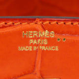 Herm�s 25cm Birkin Orange Matte Niloticus Crocodile Gold Hardware