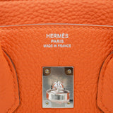 Herm�s 25cm Birkin Orange Togo Leather Palladium Hardware