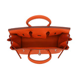 Herm�s 25cm Birkin Orange Togo Leather Palladium Hardware