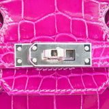 Herm�s 25cm Birkin Rose Pourpre Shiny Niloticus Crocodile Palladium Hardware