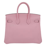 Herm�s 25cm Birkin Rose Sakura Swift Leather Palladium Hardware