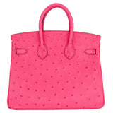 Herm�s 25cm Birkin Rose Tyrien Ostrich Palladium Hardware