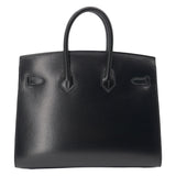 Herm�s 25cm Birkin Sellier Black Box Calf Leather Palladium Hardware