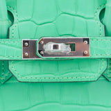 Herm�s 25cm Birkin Vert Comics Matte Alligator Palladium Hardware