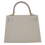 Herm�s 25cm Kelly Sellier HSS Craie Epsom Leather Gold Hardware