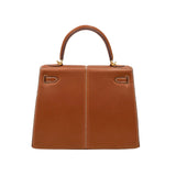 Herm�s 25cm Kelly Sellier Padded Fauve Barenia Leather Gold Hardware
