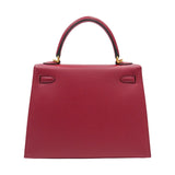 Herm�s 25cm Kelly Sellier Rouge Grenat Epsom Leather Gold Hardware