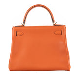 Herm�s 28cm Kelly Retourne Feu Clemence Leather Gold Hardware