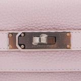 Hermès 28cm Kelly Retourne Mauve Pale Clemence Leather Palladium Hardware