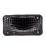 Herm�s 30cm Birkin Black Shiny Niloticus Crocodile Gold Hardware