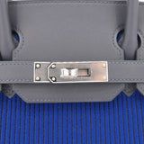 Herm�s 30cm Birkin Bleu Saphir C√¥te √† C√¥te Tuffetage Caban Swift Leather Palladium Hardware