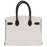 Herm�s 30cm Birkin HSS Panda Black/White Clemence Leather Palladium Hardware