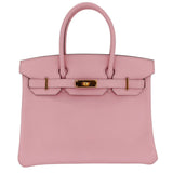 Herm�s 30cm Birkin HSS Rose Sakura Ch√®vre Leather Gold Hardware