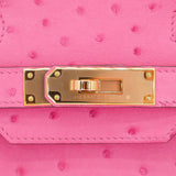 Hermès 30cm Birkin HSS Rose Tyrien/ Lime Ostrich Rose Gold Hardware