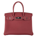 Herm�s 30cm Birkin Rouge Grenat Togo Leather Palladium Hardware