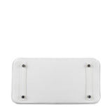 Herm�s 30cm Birkin White Clemence Leather Palladium Hardware