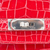Herm�s 35cm Birkin Braise Shiny Porosus Crocodile Palladium Hardware