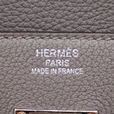 Herm�s 40cm Birkin HAC Gris Meyer Togo Leather Palladium Hardware