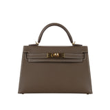 Hermès Kelly Mini II Etoupe Epsom Leather Gold Hardware