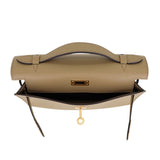 Herm�s Kelly Pochette Beige Marfa Swift Leather Gold Hardware