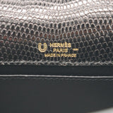 Herm�s Kelly Pochette Black Shiny Lizard RGHW