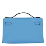 Herm�s Kelly Pochette Bleu Celeste Swift Leather GHW